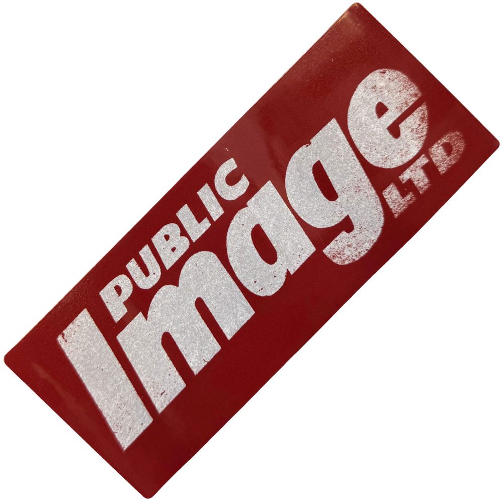 Pil Public Image Ltd - News Logo Sticker - Rood/Zilverkleurig